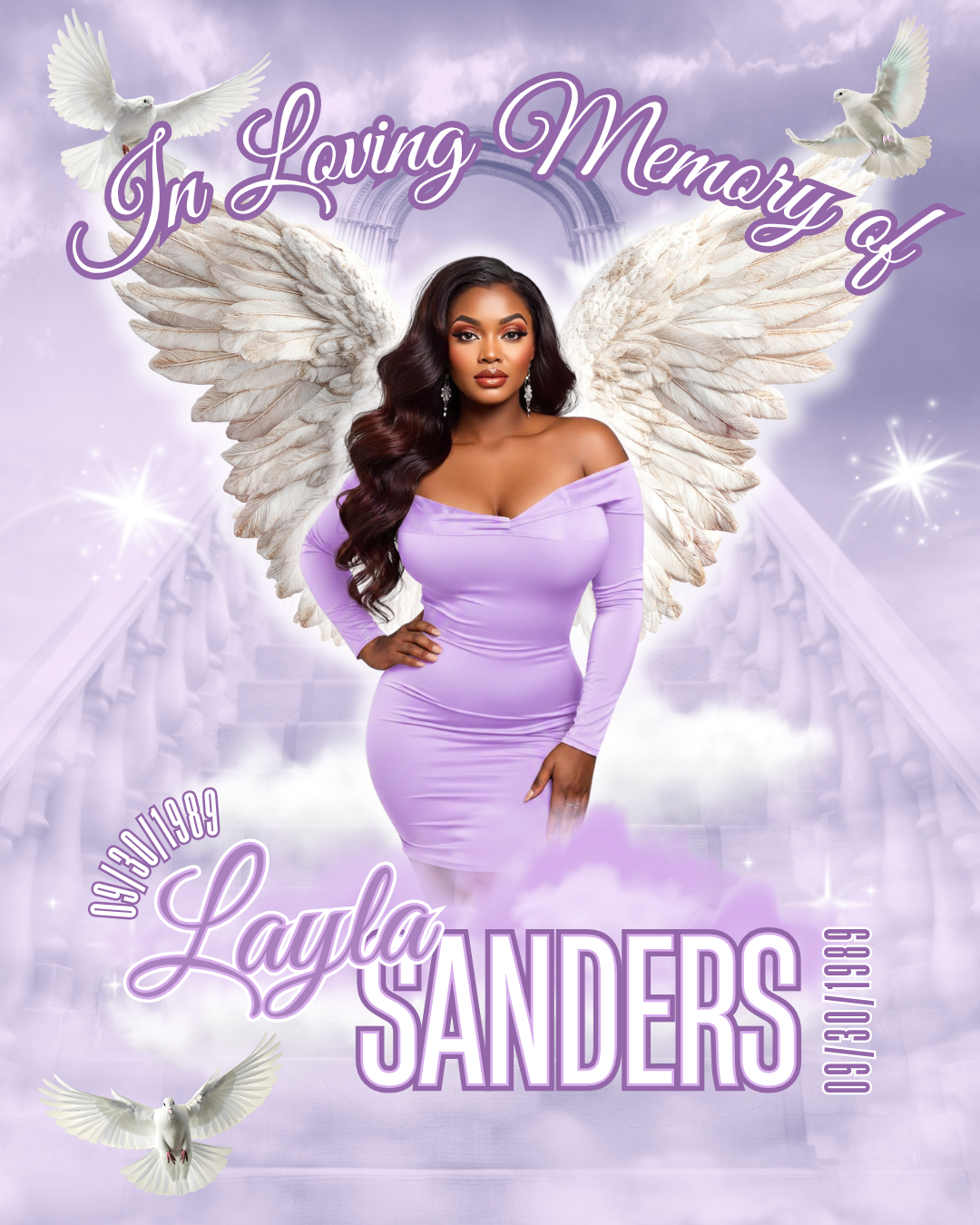 Purple Memorial Editable Design
